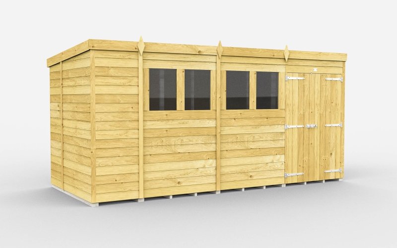 Flat Packed Pent Shed 15x7 - Willow Woodhouse