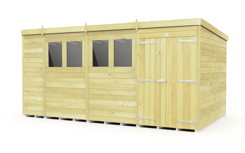 Flat Packed Pent Shed 15x8 - Willow Woodhouse