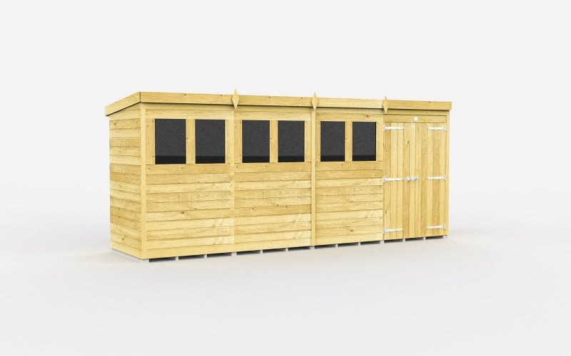 Flat Packed Pent Shed 16x4 - Willow Woodhouse