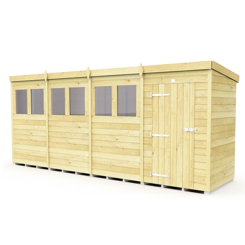 Flat Packed Pent Shed 16x4 - Willow Woodhouse