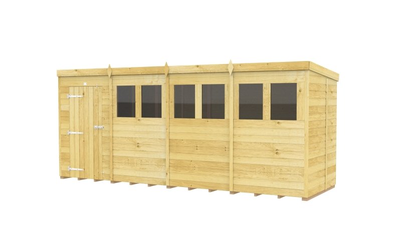 Flat Packed Pent Shed 16x5 - Willow Woodhouse