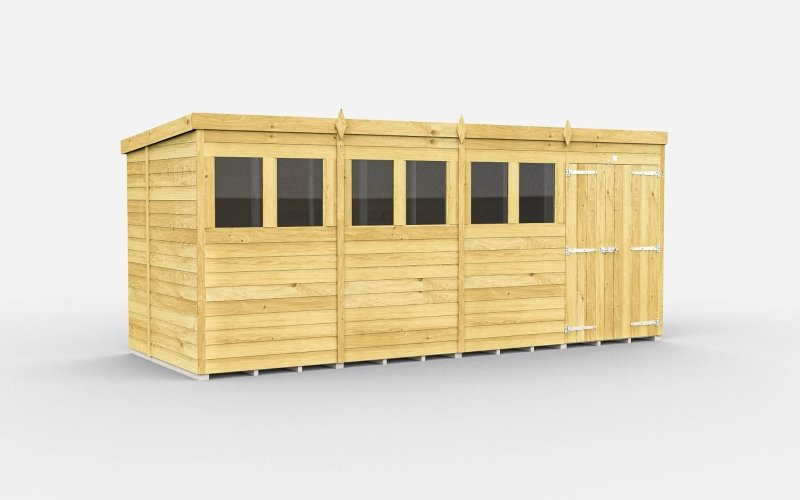 Flat Packed Pent Shed 16x6 - Willow Woodhouse