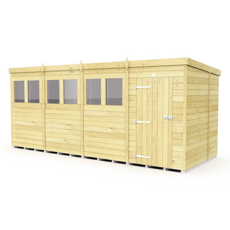 Flat Packed Pent Shed 16x6 - Willow Woodhouse