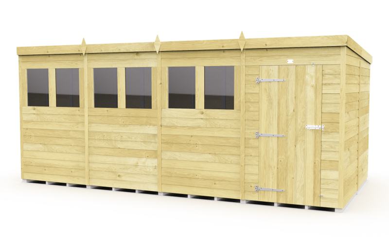 Flat Packed Pent Shed 16x8 - Willow Woodhouse