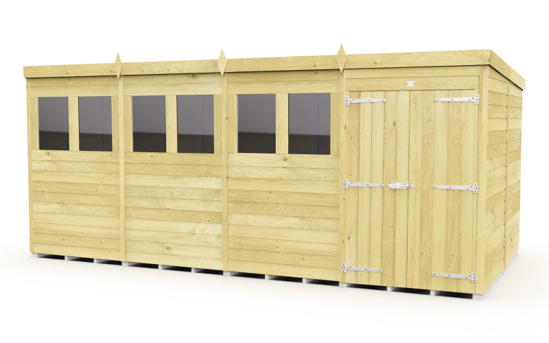 Flat Packed Pent Shed 16x8 - Willow Woodhouse