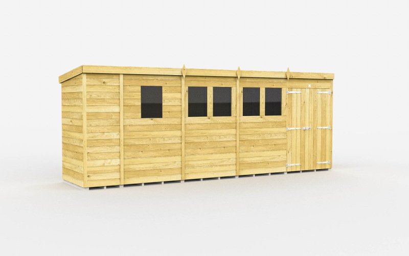 Flat Packed Pent Shed 17x4 - Willow Woodhouse