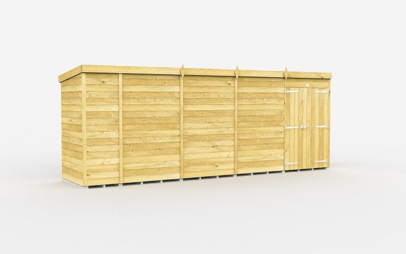 Flat Packed Pent Shed 17x4 - Willow Woodhouse