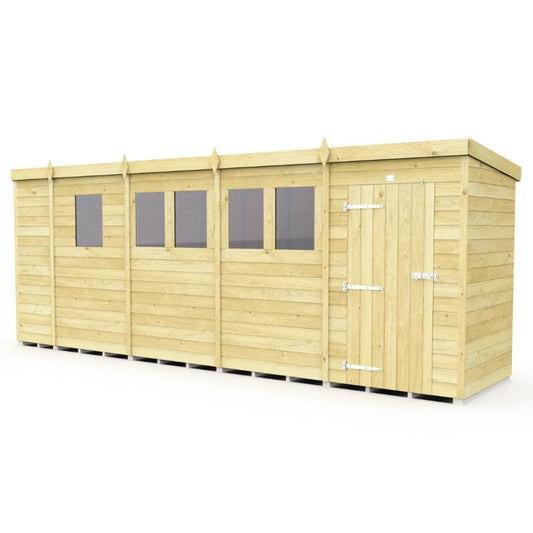 Flat Packed Pent Shed 17x4 - Willow Woodhouse