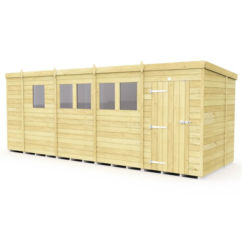 Flat Packed Pent Shed 17x6 - Willow Woodhouse