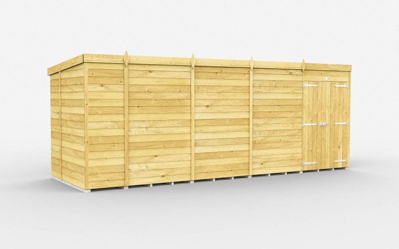 Flat Packed Pent Shed 17x6 - Willow Woodhouse