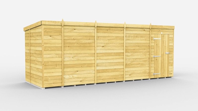 Flat Packed Pent Shed 17x6 - Willow Woodhouse