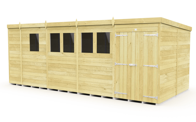 Flat Packed Pent Shed 17x8 - Willow Woodhouse