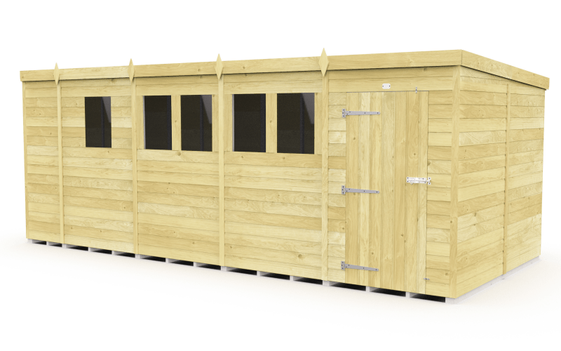 Flat Packed Pent Shed 17x8 - Willow Woodhouse