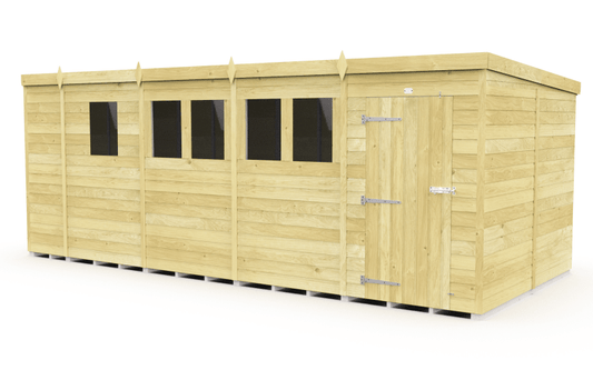 Flat Packed Pent Shed 17x8 - Willow Woodhouse