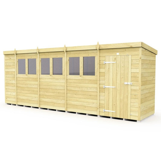 Flat Packed Pent Shed 18x4 - Willow Woodhouse