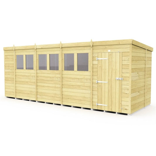 Flat Packed Pent Shed 18x6 - Willow Woodhouse