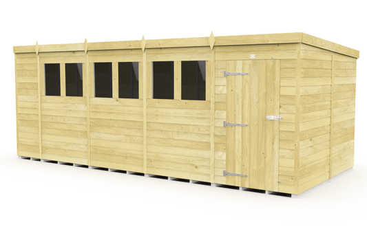 Flat Packed Pent Shed 18x8 - Willow Woodhouse