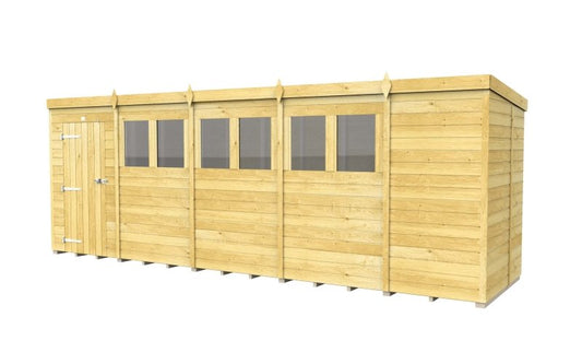 Flat Packed Pent Shed 19x5 - Willow Woodhouse