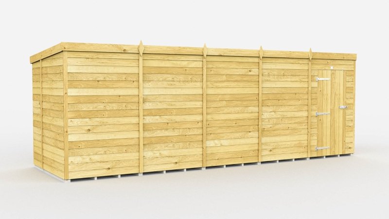 Flat Packed Pent Shed 19x6 - Willow Woodhouse