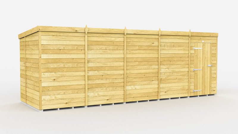 Flat Packed Pent Shed 19x7 - Willow Woodhouse