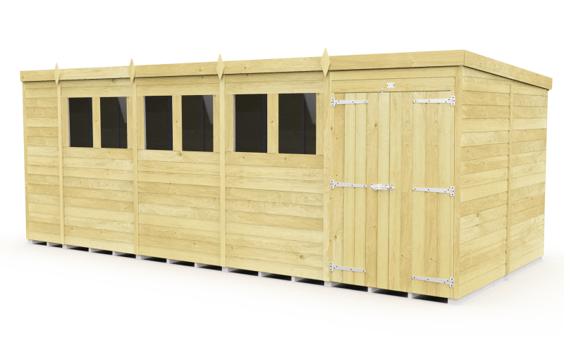 Flat Packed Pent Shed 19x8 - Willow Woodhouse