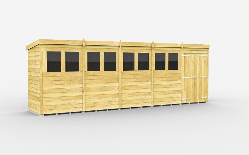 Flat Packed Pent Shed 20x4 - Willow Woodhouse