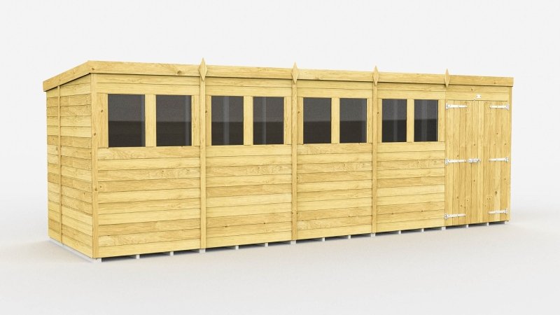 Flat Packed Pent Shed 20x6 - Willow Woodhouse