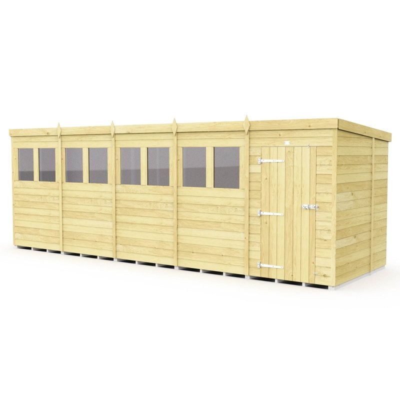 Flat Packed Pent Shed 20x6 - Willow Woodhouse