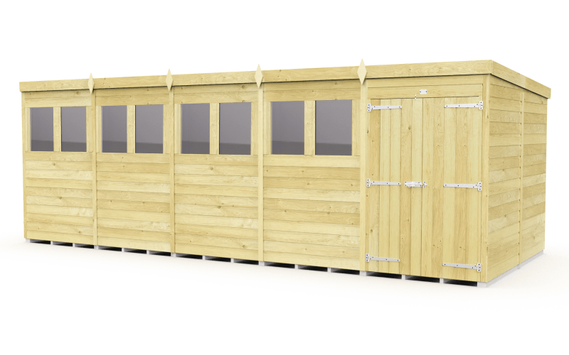 Flat Packed Pent Shed 20x8 - Willow Woodhouse