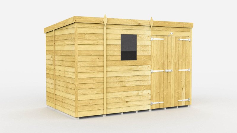 Flat Packed Pent Shed 9x7 - Willow Woodhouse