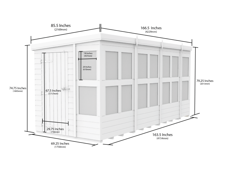 Pent Potting Shed 14x6 - Willow Woodhouse