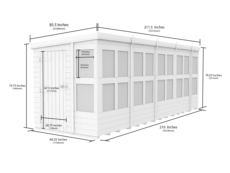 Pent Potting Shed 18x6 - Willow Woodhouse