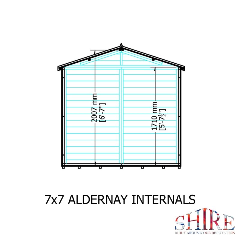 Shire Alderney PT Shiplap Shed 7x7 - Willow Woodhouse