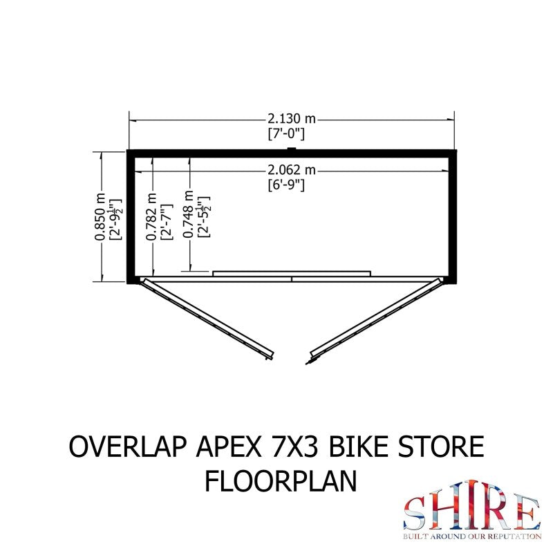 Shire Apex Bike Overlap Store 7x3 - Willow Woodhouse