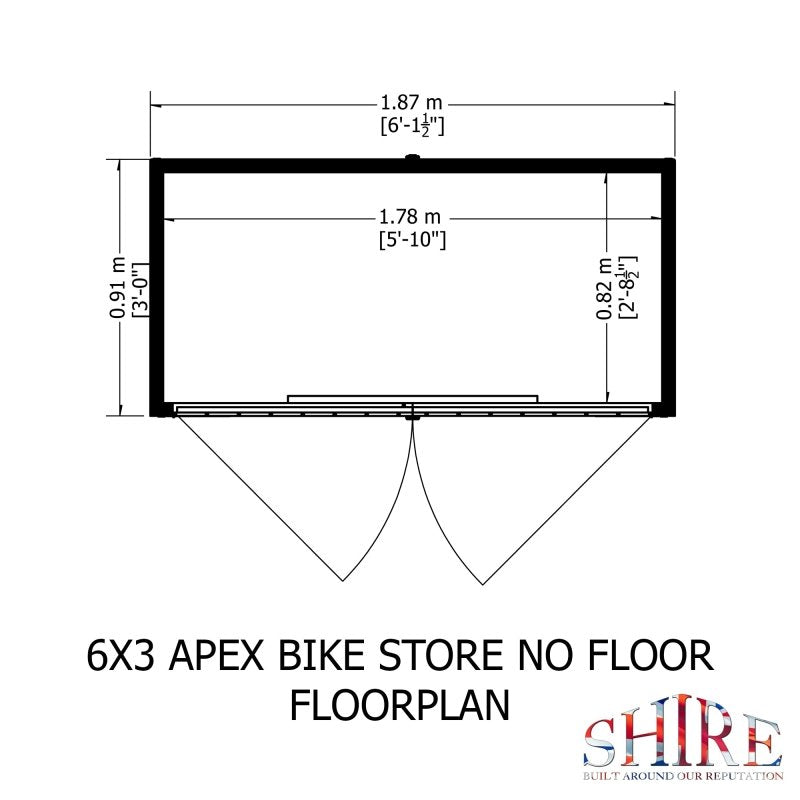 Shire Apex Bike Store Shiplap 6x3 - Willow Woodhouse