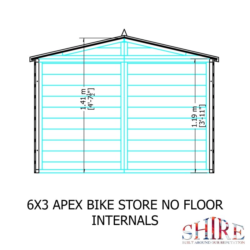 Shire Apex Bike Store Shiplap 6x3 - Willow Woodhouse