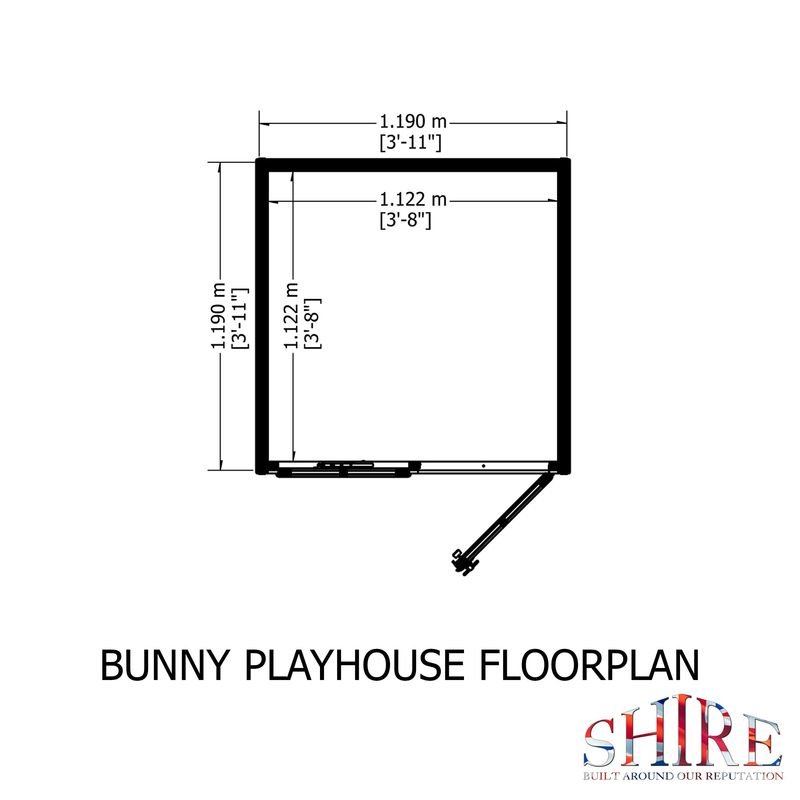 Shire Bunny Wooden Playhouse 4x4 - Willow Woodhouse