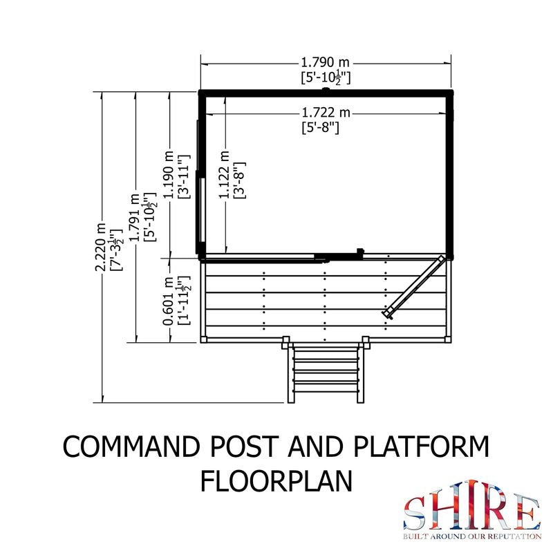 Shire Command Post + Platform Playhouse 6x4 - Willow Woodhouse