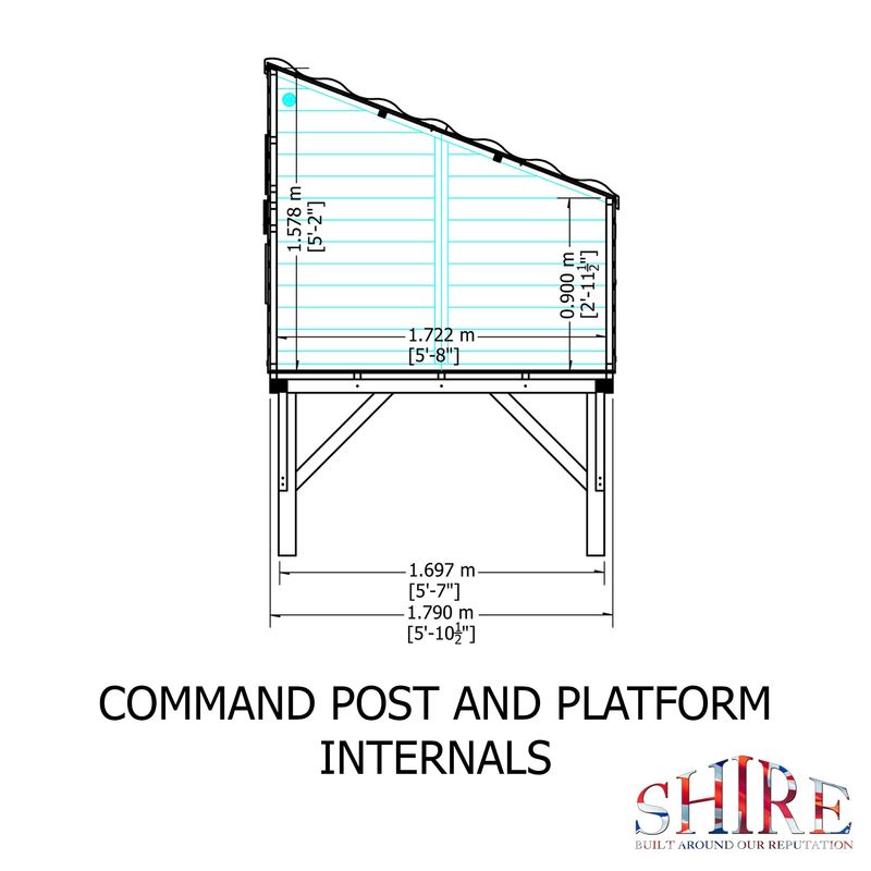 Shire Command Post + Platform Playhouse 6x4 - Willow Woodhouse