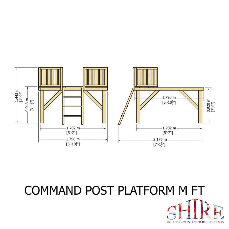 Shire Command Post + Platform Playhouse 6x4 - Willow Woodhouse