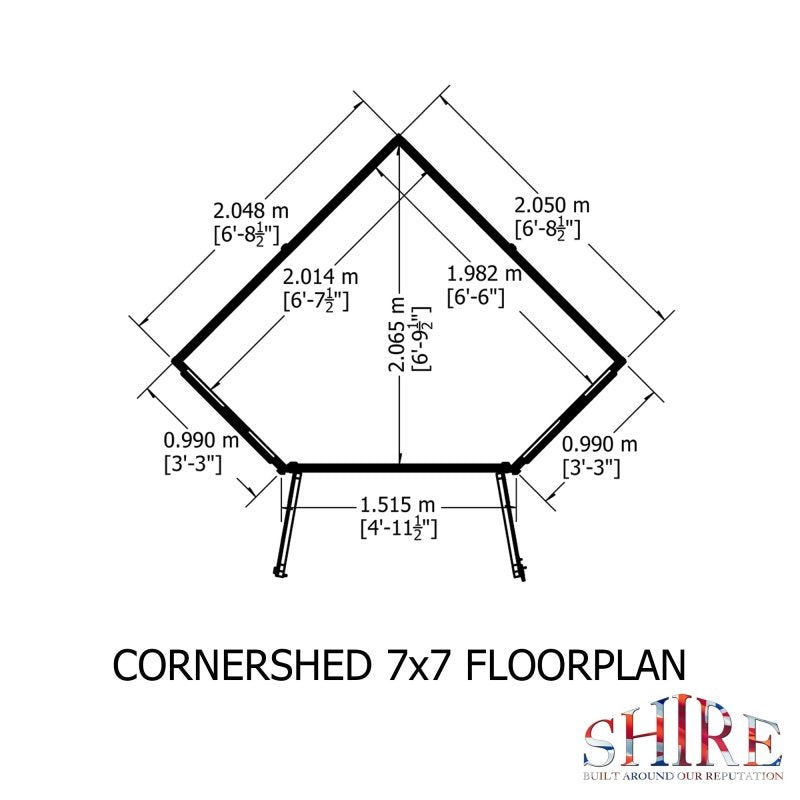 Shire Corner PT Shiplap Shed 7x7 - Willow Woodhouse