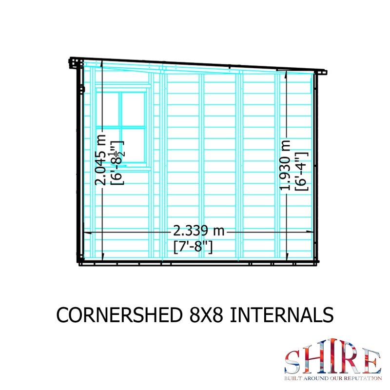 Shire Corner PT Shiplap Shed 8x8 - Willow Woodhouse