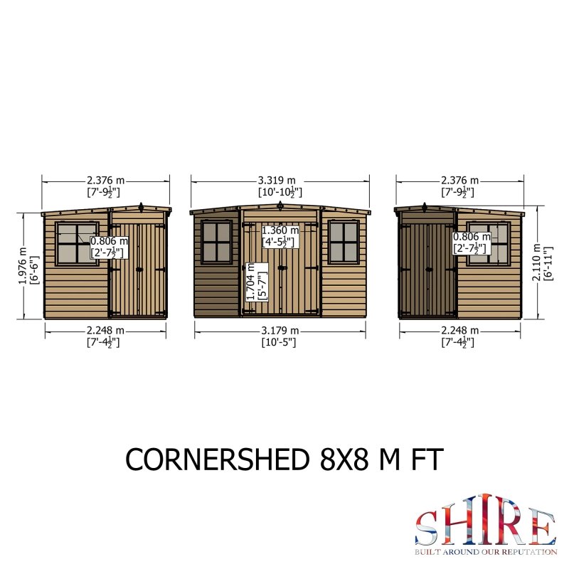 Shire Corner PT Shiplap Shed 8x8 - Willow Woodhouse