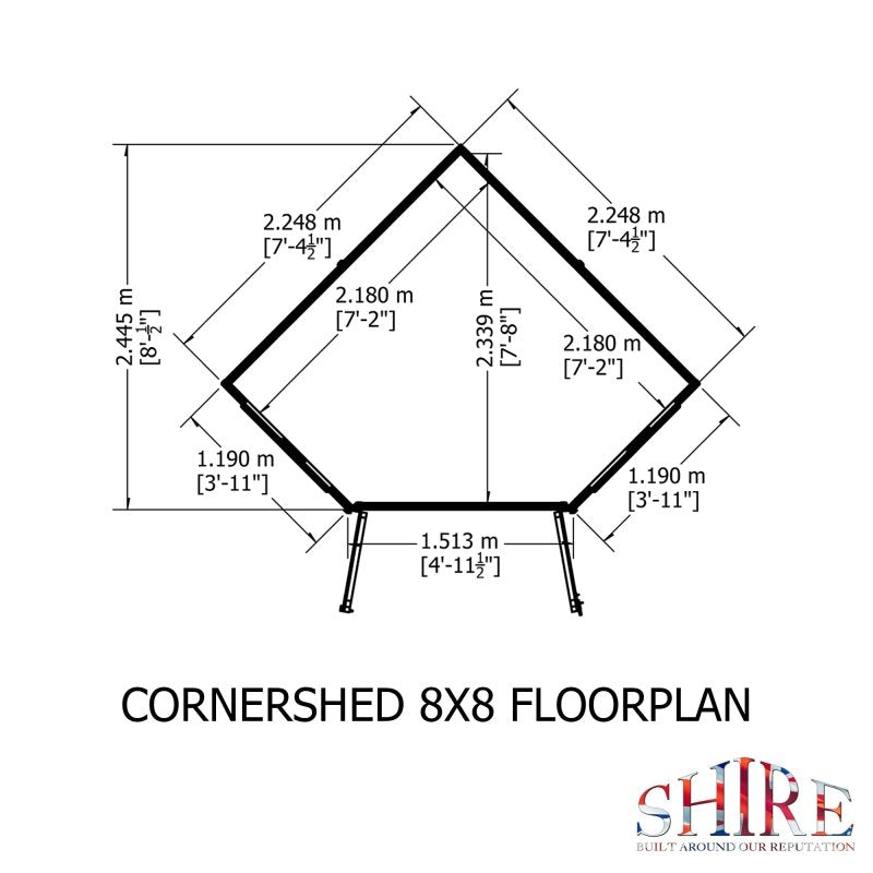 Shire Corner PT Shiplap Shed 8x8 - Willow Woodhouse