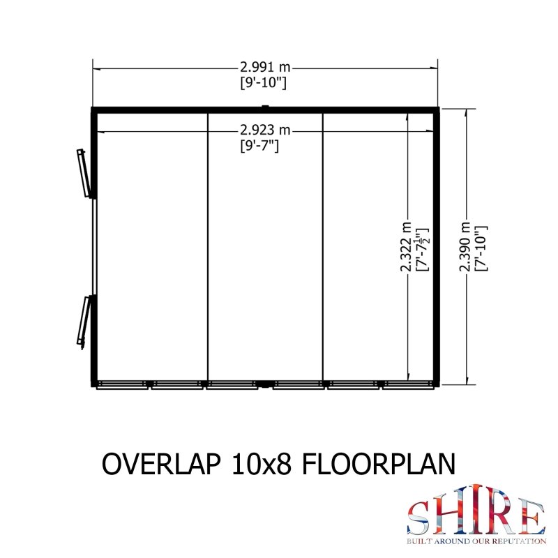 Shire DT Overlap Double Doors Shed 10x8 - Willow Woodhouse