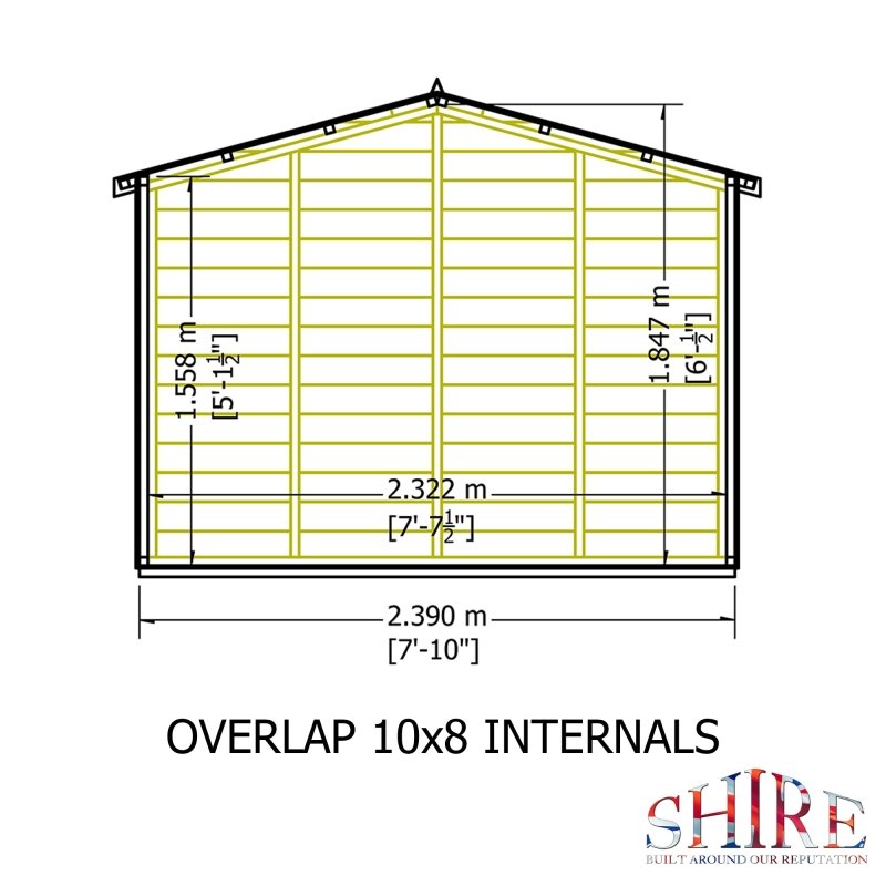 Shire DT Overlap Double Doors Shed 10x8 - Willow Woodhouse