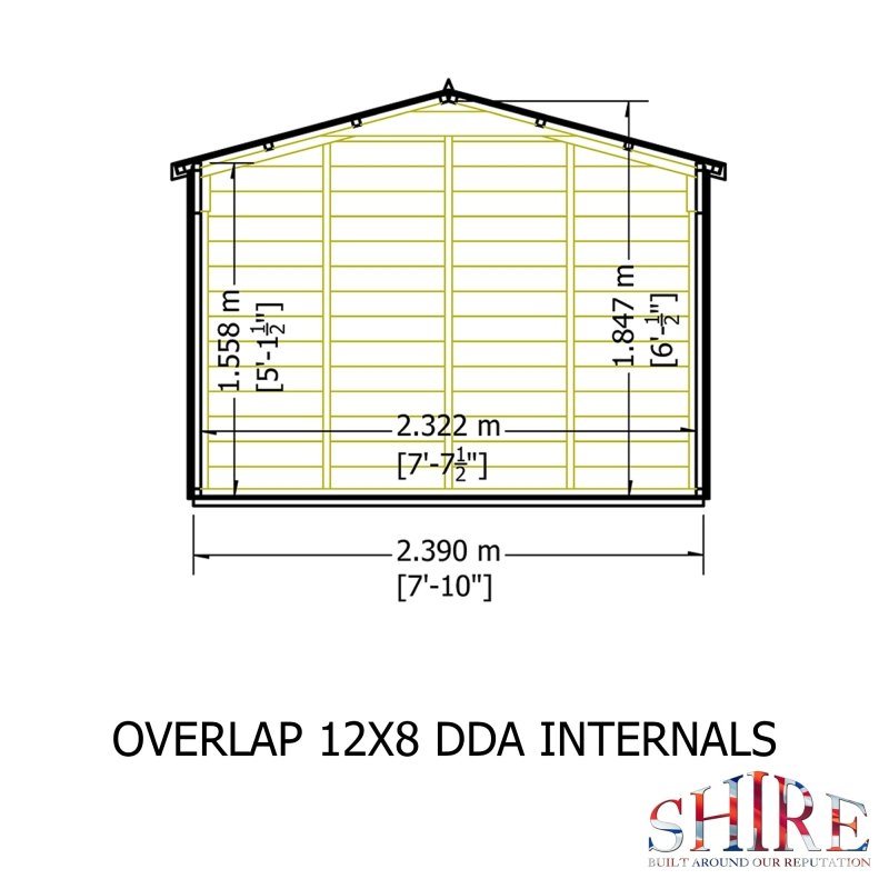 Shire DT Overlap Double Doors Shed 12x8 - Willow Woodhouse