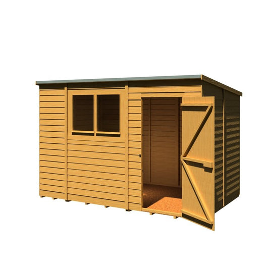 Shire DT Overlap Pent Shed 10x6 - Willow Woodhouse