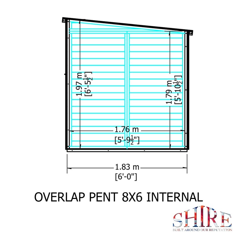 Shire DT Overlap Pent Shed 8x6 - Willow Woodhouse