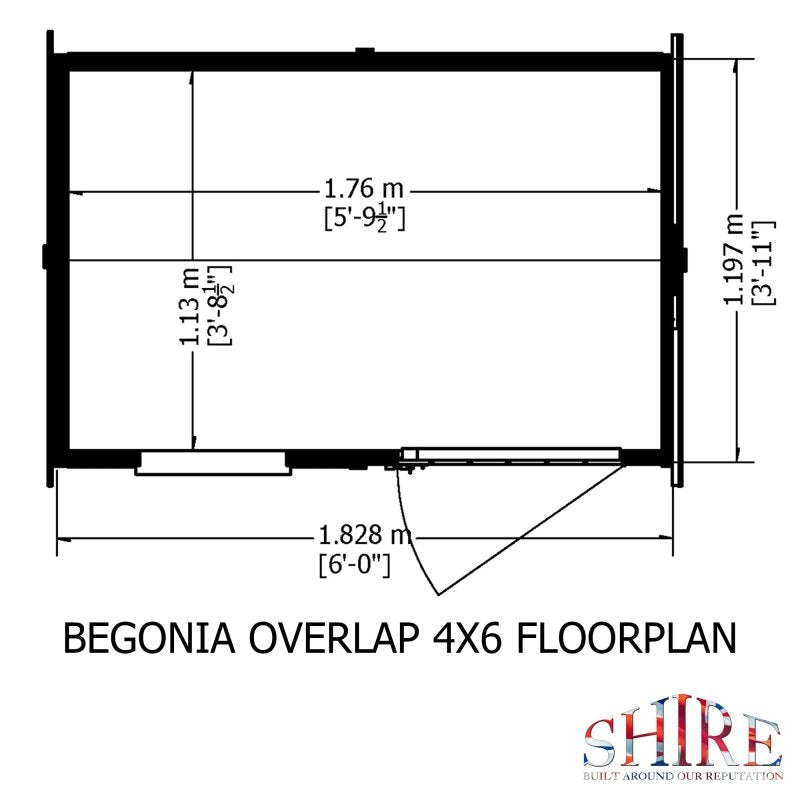 Shire DT Overlap Single Door Reverse Apex Shed 6x4 - Willow Woodhouse